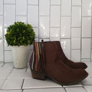 MADDEN GIRL Brown Booties with Double External Zip